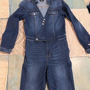 bebe Dark Blue Women's Denim Overalls